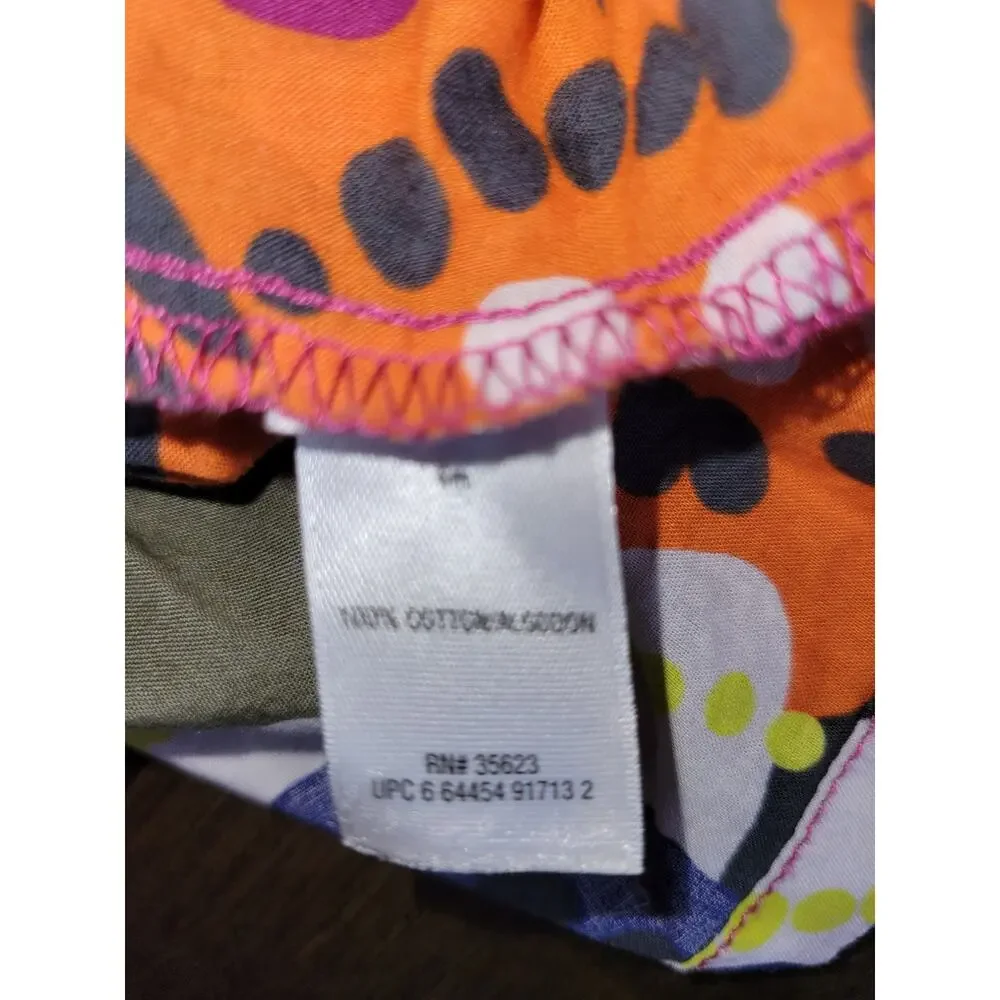 CARTER'S Colorful Floral Mod Groovy 100% Cotton Girl's Shirt Dress Size 6 mo